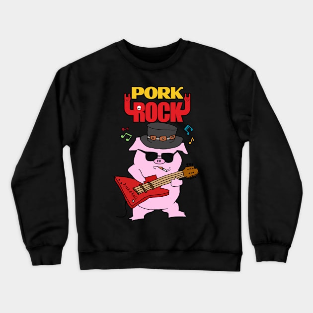 Pork Rock Crewneck Sweatshirt by Owlora Studios